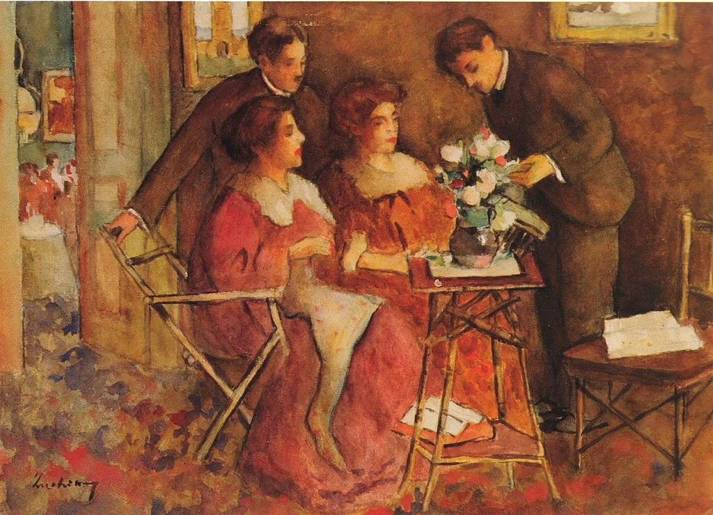 Lo scrittore Beldiceanu con la sua famiglia e il poeta S. O Iosif